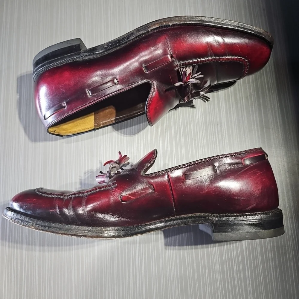 Johnston & Murphy Aristocraft Cordovan/Burgundy Tassel‎ Loafers Men's Size 8.5